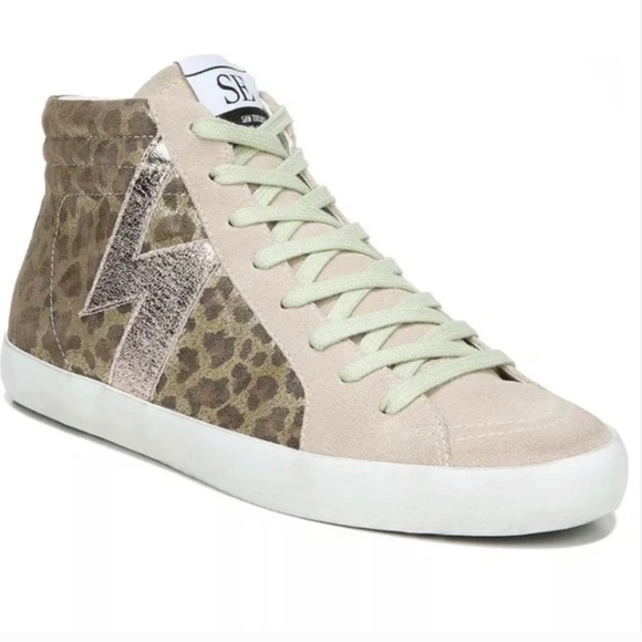 NEW! Sam Edelman Avon High Top Leopard Sneaker - Picture 1 of 15